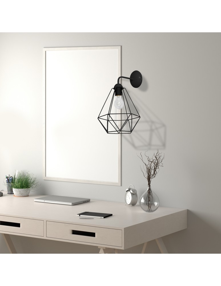 Loft wall lamps - industrial - Milagro Wall lamp BASKET BLACK 1xE27 MLP7206 - product kolory-swiatla.pl 3