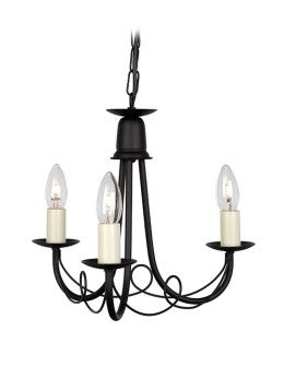 Elstead Lighting Interior Pendant MINSTER 3x60W E14 MN3 BLACK