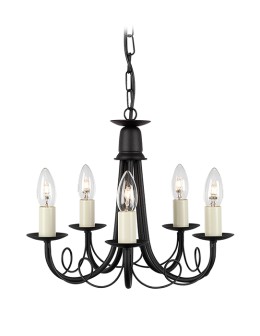 Elstead Lighting Interior Hanging MINSTER 5x60W E14 MN5 BLACK.