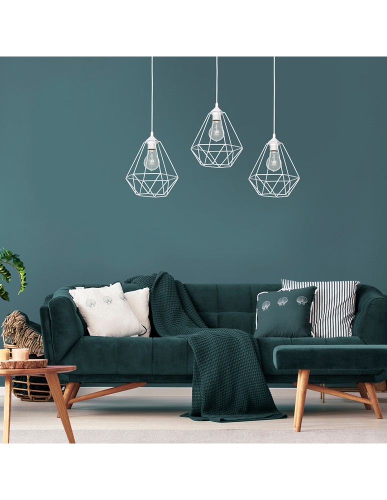 Pendant lamps - Milagro BASKET WHITE 3xE27 pendant lamp MLP7213 - product kolory-swiatla.pl 3
