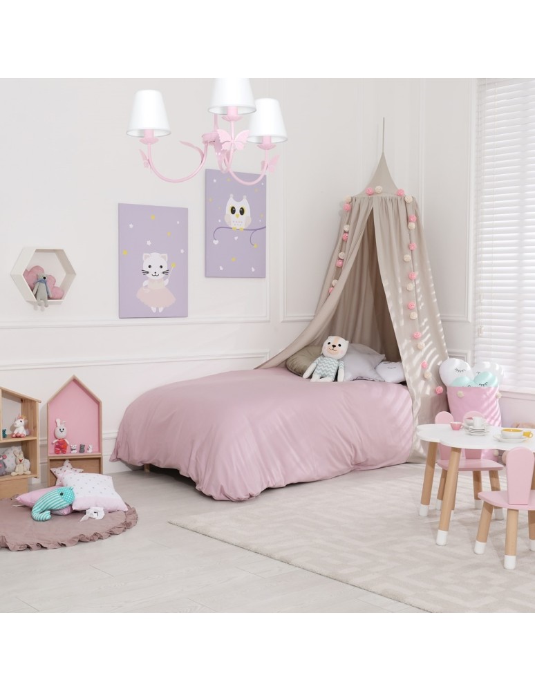 Children's pendant lamps - Milagro Chandelier ALICE PINK 3xE14 MLP963 - product kolory-swiatla.pl 3