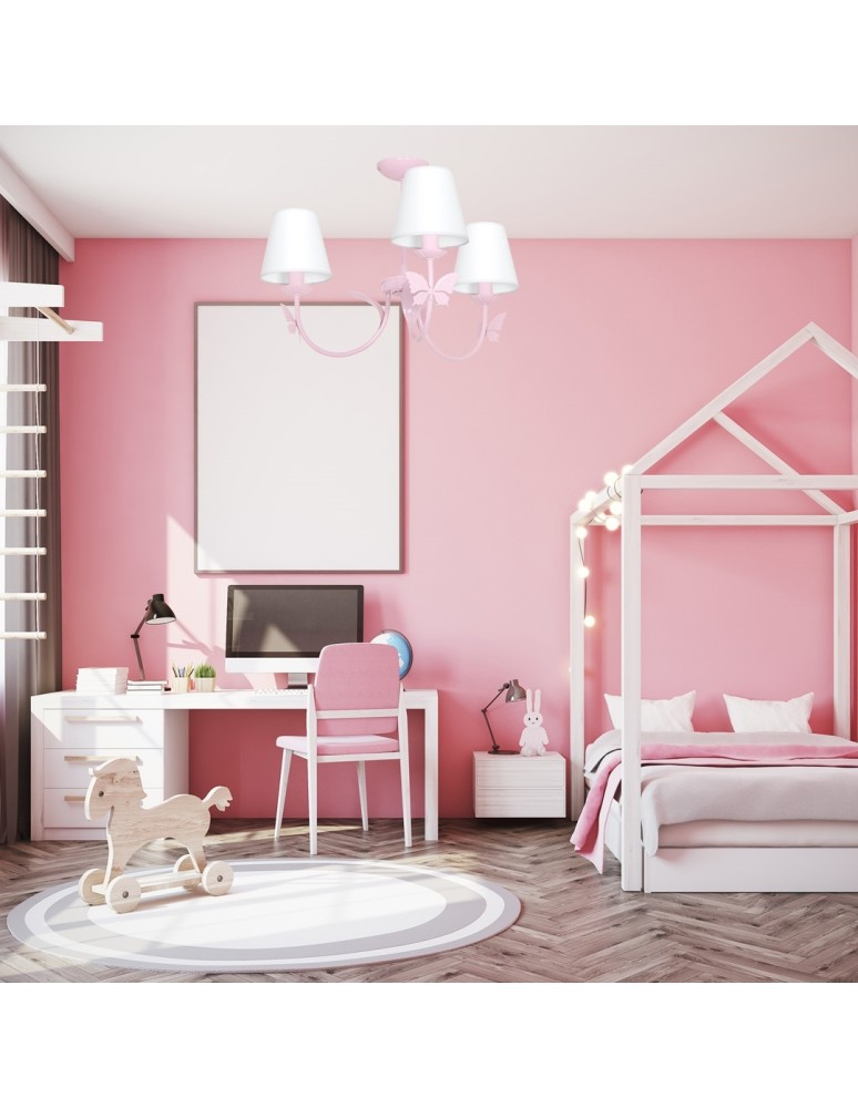 Children's pendant lamps - Milagro Chandelier ALICE PINK 3xE14 MLP963 - product kolory-swiatla.pl 4
