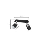 Adjustable ceiling lamps - spots - Milagro JOKER BLACK 2xGU10 MLP911 ceiling lamp. - product 7