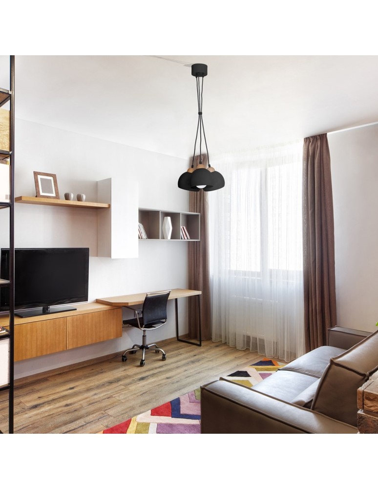 Pendant lamps - Milagro DAMA BLACK 3xE27 pendant lamp MLP6580 - product kolory-swiatla.pl 6