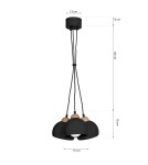 Milagro Lampa wisząca DAMA BLACK 3xE27 MLP6580