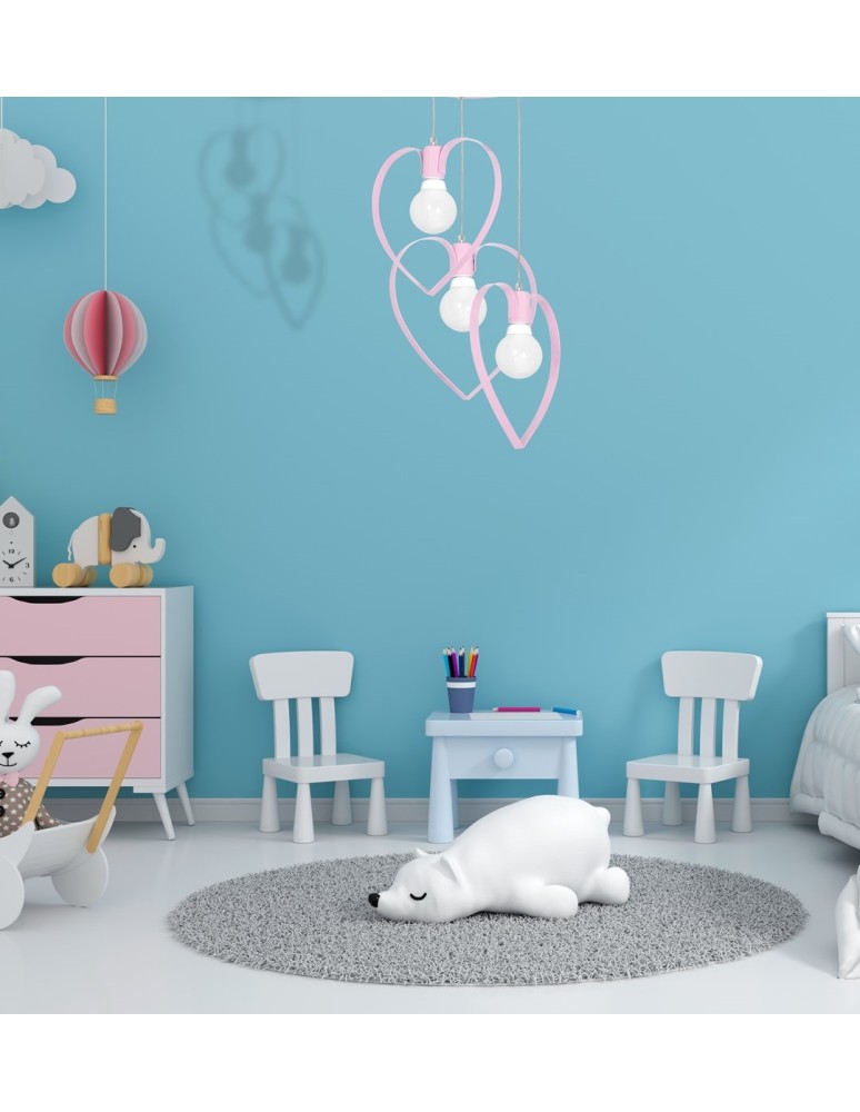 Children's pendant lamps - Milagro AMORE PINK 3xE27 pendant lamp MLP9954 - product kolory-swiatla.pl 3