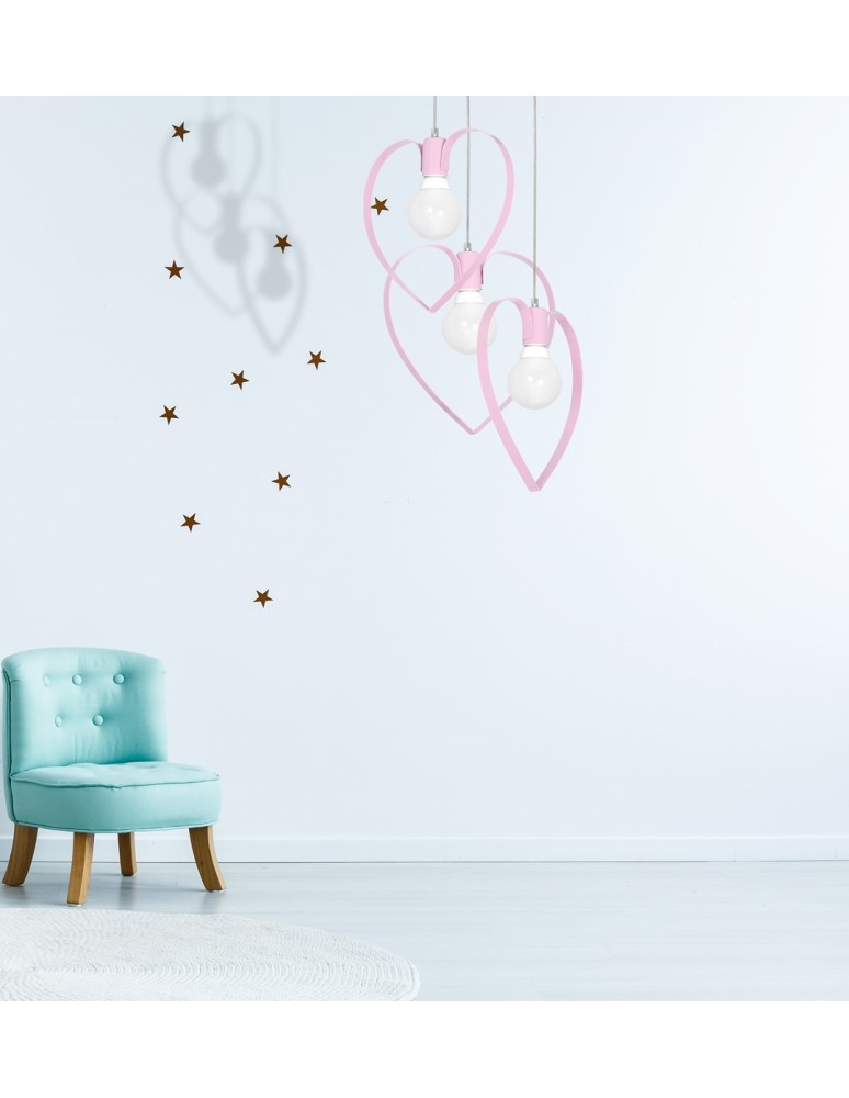 Children's pendant lamps - Milagro AMORE PINK 3xE27 pendant lamp MLP9954 - product kolory-swiatla.pl 4