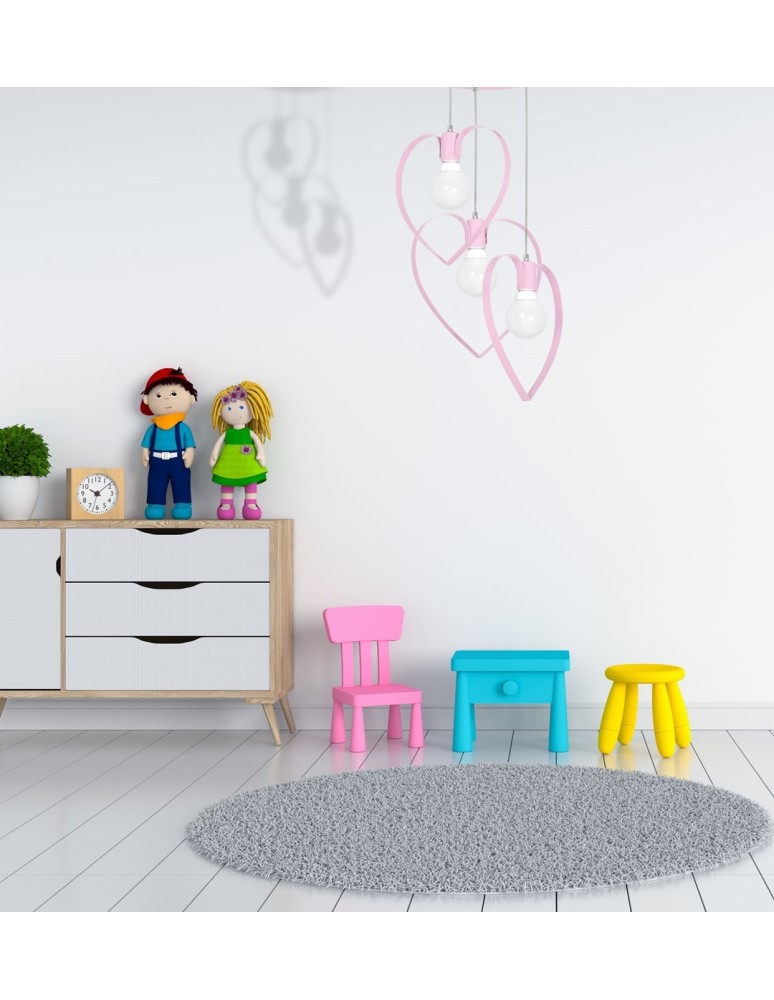Children's pendant lamps - Milagro AMORE PINK 3xE27 pendant lamp MLP9954 - product kolory-swiatla.pl 5