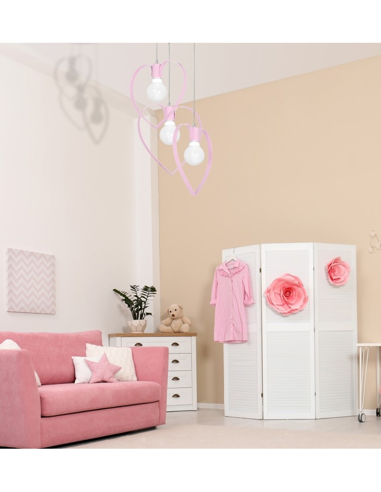Children's pendant lamps - Milagro AMORE PINK 3xE27 pendant lamp MLP9954 - product kolory-swiatla.pl 6