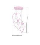 Children's pendant lamps - Milagro AMORE PINK 3xE27 pendant lamp MLP9954 - product 7