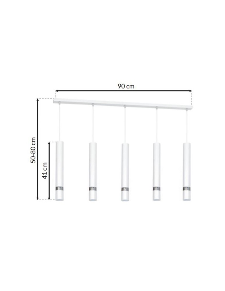 Pendant lamps - Milagro JOKER WHITE 5xGU10 pendant lamp MLP1412 - product kolory-swiatla.pl 9