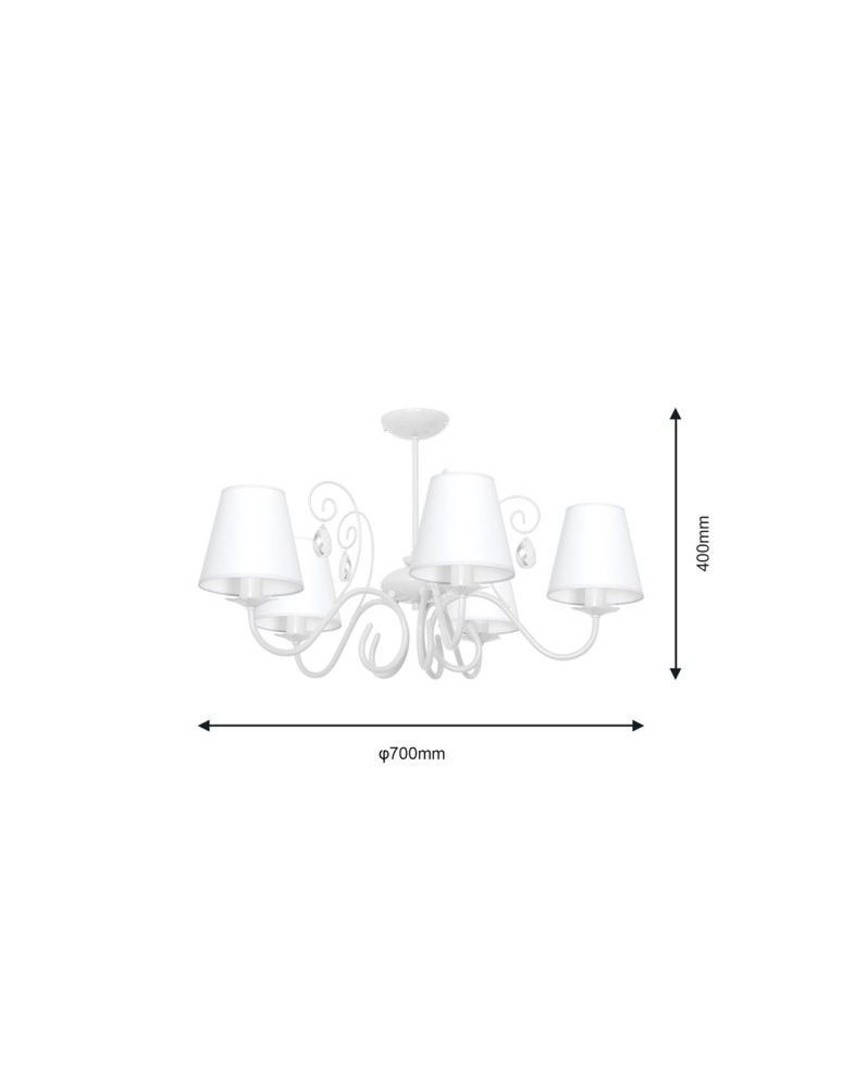 Children's pendant lamps - Milagro SARA WHITE 5xE14 chandelier MLP1049 - product kolory-swiatla.pl 5