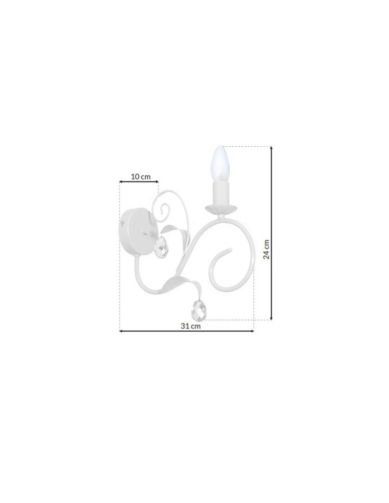 Children's wall lamps - Milagro Wall lamp MIA WHITE 1xE14 MLP1065 - product kolory-swiatla.pl 7