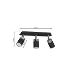 Adjustable ceiling lamps - spots - Milagro JOKER BLACK 3xGU10 MLP912 ceiling lamp. - product 7