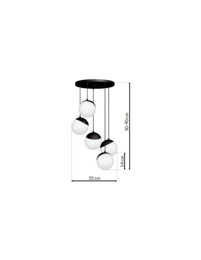 Pendant lamps - Milagro SFERA 5xE14 pendant lamp MLP8885 - product kolory-swiatla.pl 7