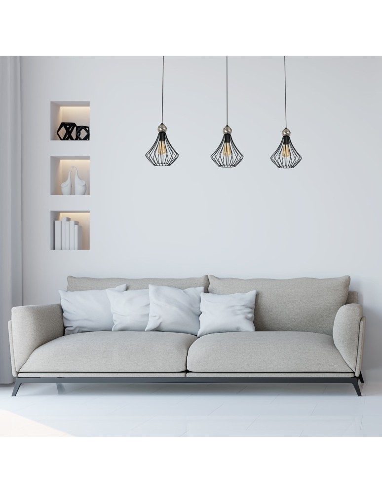 Pendant lamps - Milagro JEWEL BLACK 3xE27 pendant lamp MLP4209 - product kolory-swiatla.pl 2