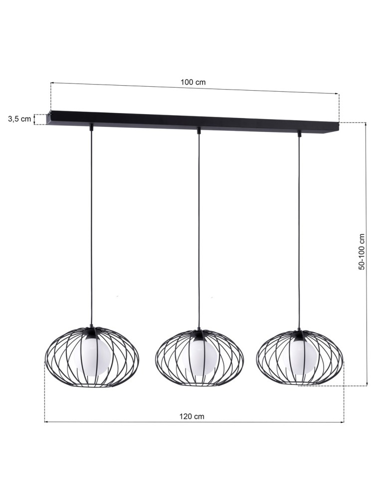 Milagro Lampa Wisząca KRONOS BLACK 3xE14 MLP4424