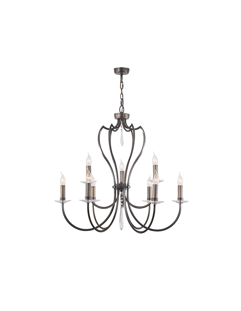 Chandelier chandeliers - Elstead PIMLICO 9x60W E14 PM9 DB Pendant. - product kolory-swiatla.pl 1