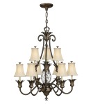 Chandelier with lampshade - Hinkley PLANTATION 10x60W E14 HK/PLANT10 PZ Pendant. - product 1