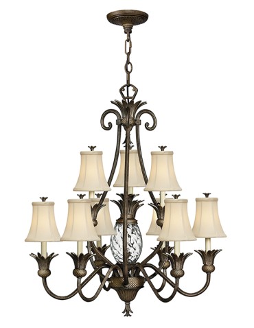 Hinkley PLANTATION 10x60W E14 HK/PLANT10 PZ Pendant.