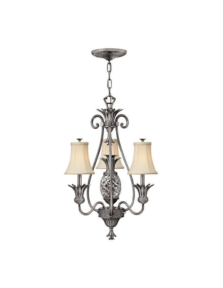 Chandelier with lampshade - Hinkley PLANTATION 4x60W E14 HK/PLANT3 PL Pendant. - product kolory-swiatla.pl 1
