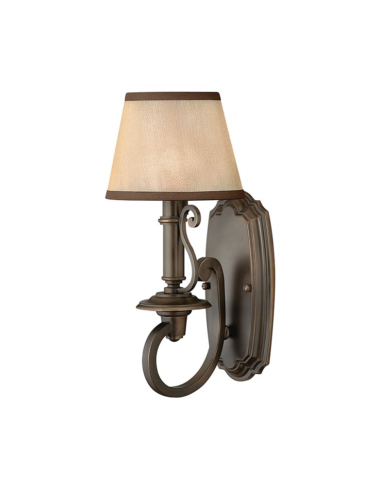 Wall lamps with lampshade - Hinkley PLAYMOUTH 1x60W E14 HK/PLYMOUTH1 Wall lamp. - product kolory-swiatla.pl 1