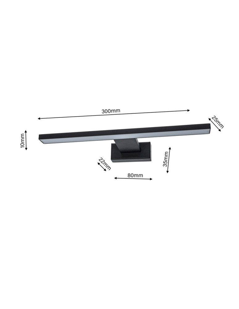 Bathroom wall lamps - Milagro Wall lamp SHINE BLACK 30cm 7W LED ML4378 - product kolory-swiatla.pl 6