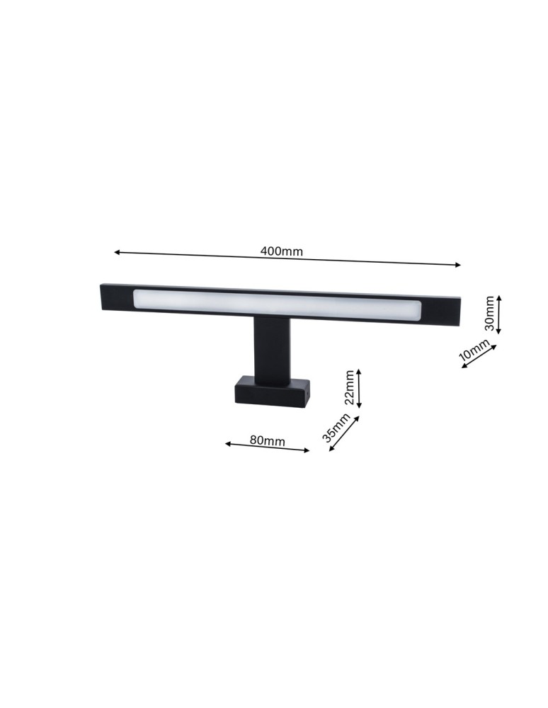 Bathroom wall lamps - Milagro Wall lamp SHINE BLACK 40cm 7W LED ML4379 - product kolory-swiatla.pl 6