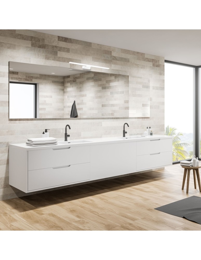 Bathroom wall lamps - Milagro SHINE WHITE 40cm 7W LED wall lamp ML3875 - product kolory-swiatla.pl 3