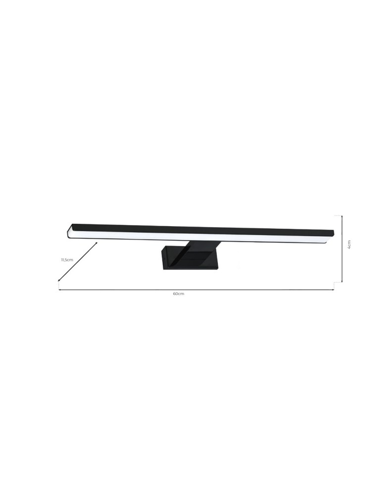 Bathroom wall lamps - Milagro Wall lamp SHINE BLACK 60cm 13,8W LED ML4382 - product kolory-swiatla.pl 7
