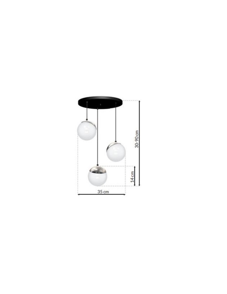 Pendant lamps - Milagro SFERA 3xE14 pendant lamp MLP8884 - product kolory-swiatla.pl 7