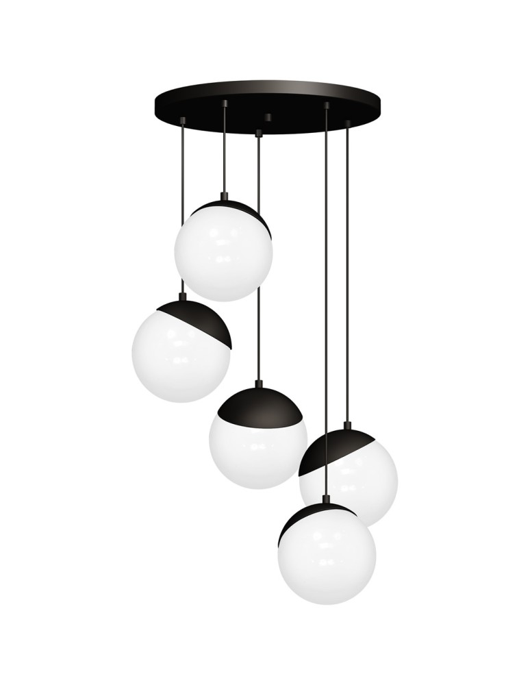Pendant lamps - Milagro SFERA BLACK 5xE14 pendant lamp MLP8869 - product kolory-swiatla.pl 2