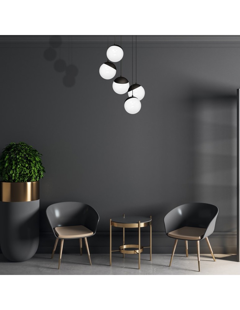 Pendant lamps - Milagro SFERA BLACK 5xE14 pendant lamp MLP8869 - product kolory-swiatla.pl 4