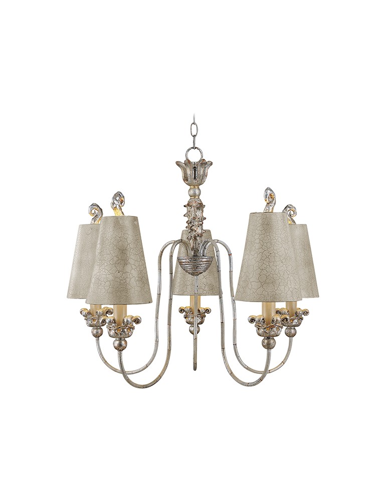 Retro chandeliers - Elstead Lighting Flambeau Pendant REMI 5x60W E27 FB/REMI5. - product kolory-swiatla.pl 1