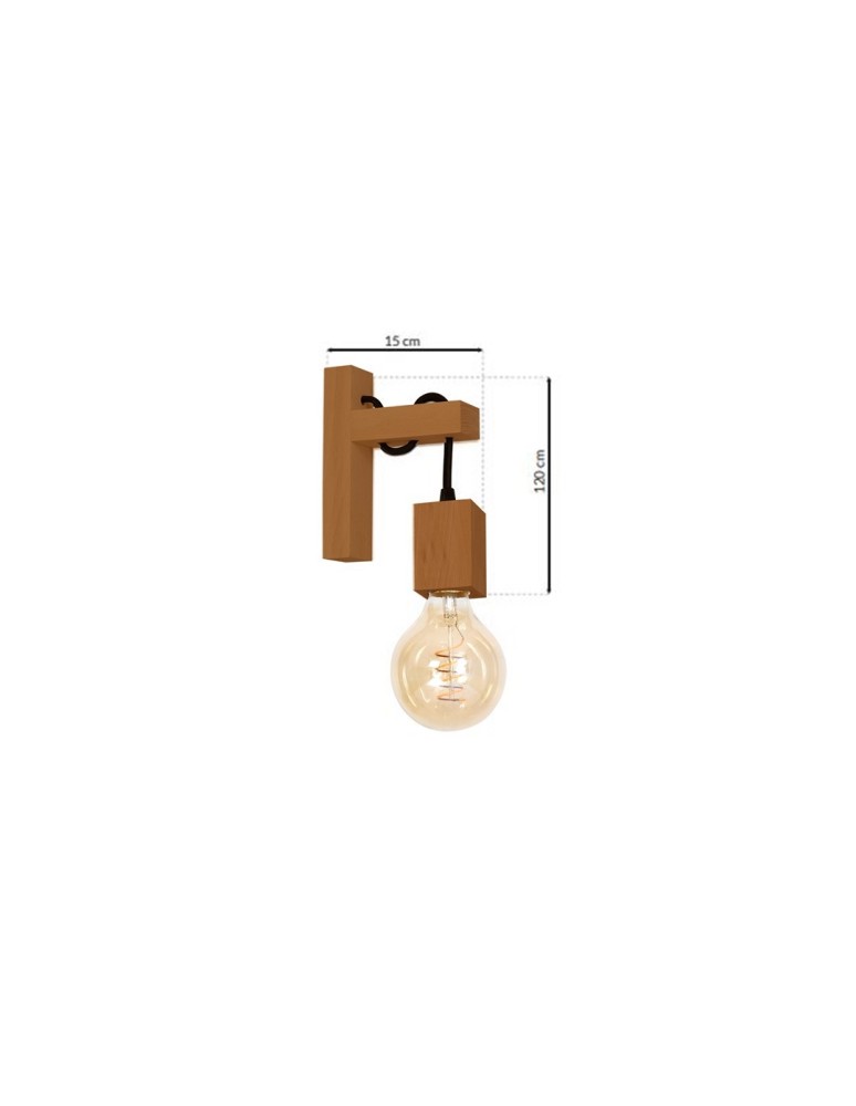 Wall lamps - Milagro Wall lamp JACK 1xE27 Oak MLP4356 - product kolory-swiatla.pl 7