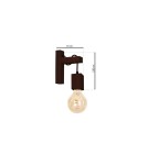 Loft wall lamps - industrial - Milagro Wall lamp JACK 1xE27 Walnut MLP4359 - product 7