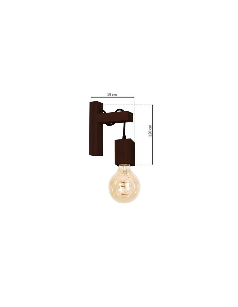 Loft wall lamps - industrial - Milagro Wall lamp JACK 1xE27 Walnut MLP4359 - product kolory-swiatla.pl 7