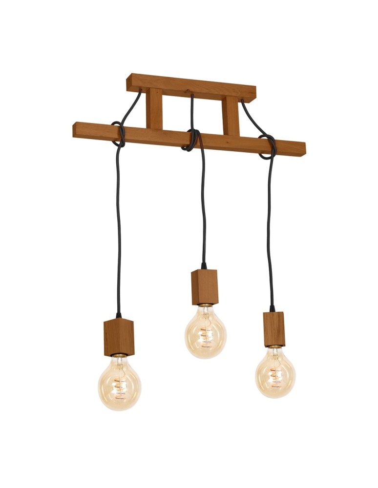 Boho pendant lamps - Milagro JACK 3xE27 Oak Pendant Lamp MLP4357 - product kolory-swiatla.pl 1