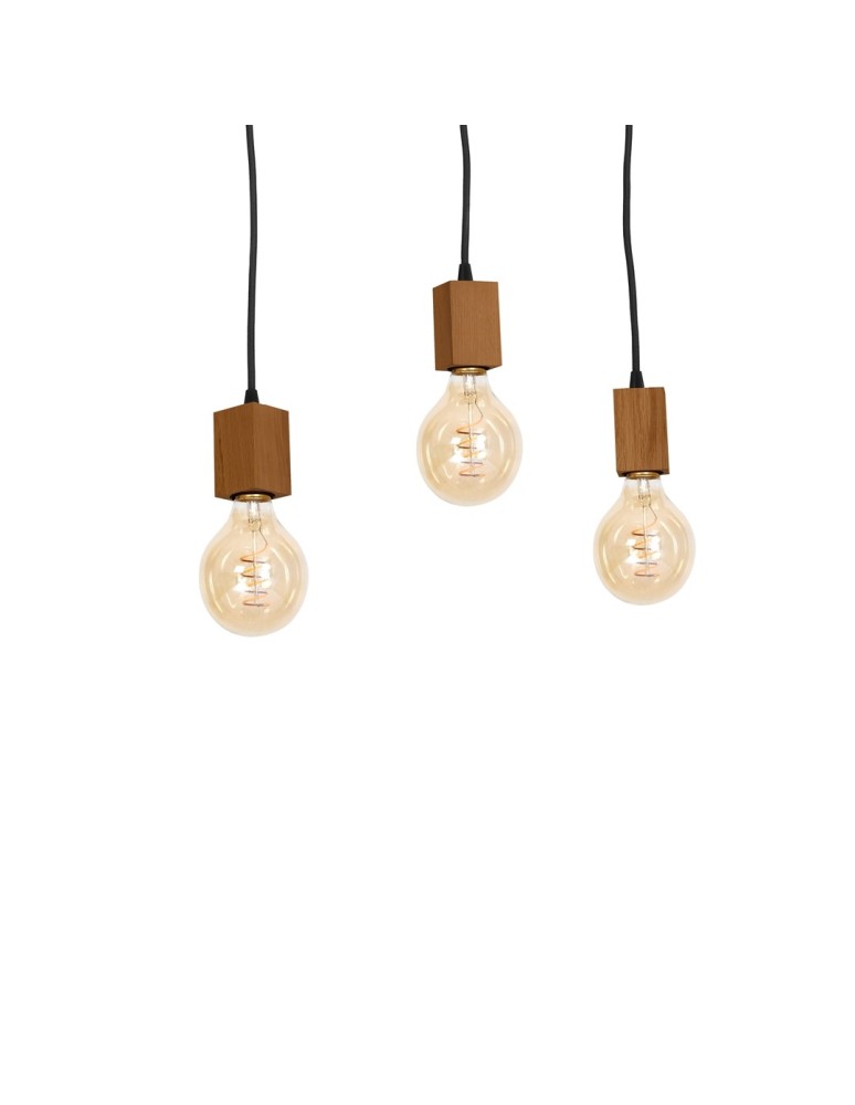 Boho pendant lamps - Milagro JACK 3xE27 Oak Pendant Lamp MLP4357 - product kolory-swiatla.pl 2
