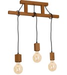 Boho pendant lamps - Milagro JACK 3xE27 Oak Pendant Lamp MLP4357 - product 7