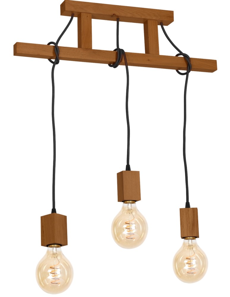 Boho pendant lamps - Milagro JACK 3xE27 Oak Pendant Lamp MLP4357 - product kolory-swiatla.pl 7
