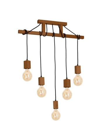 Milagro JACK 5xE27 Oak Pendant Lamp MLP4358