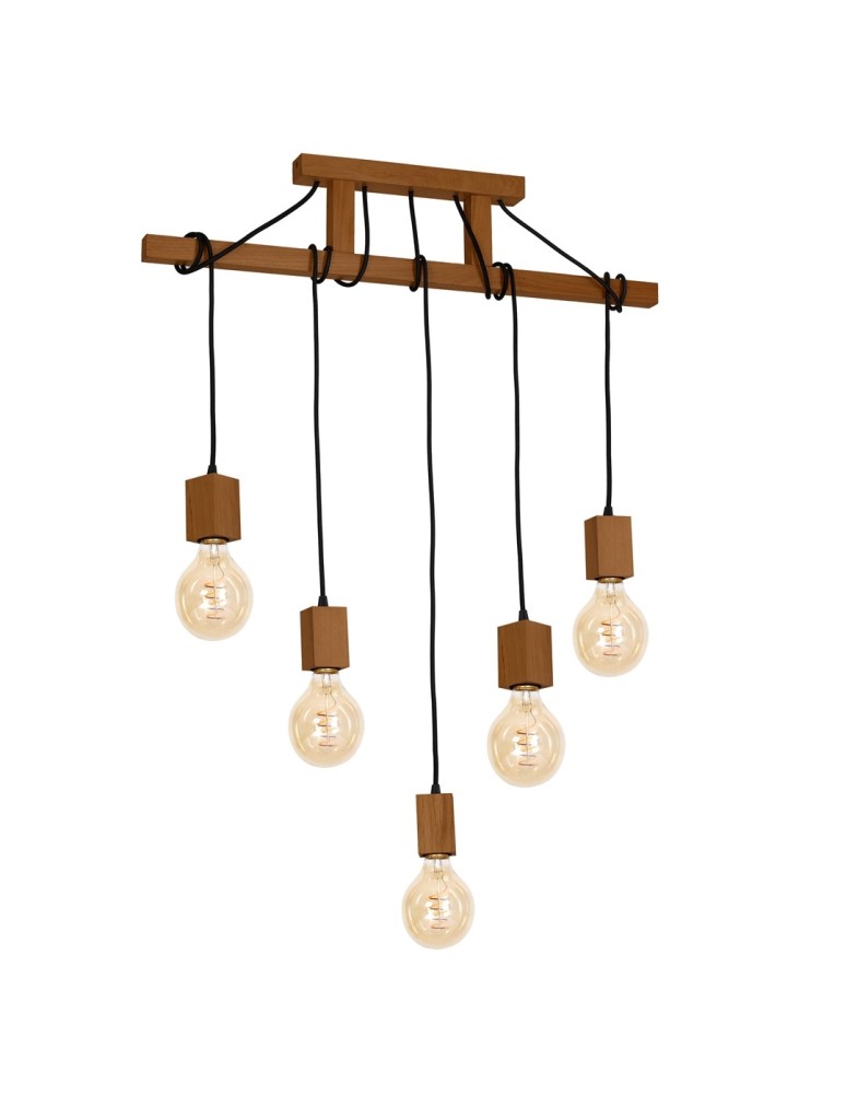 Boho pendant lamps - Milagro JACK 5xE27 Oak Pendant Lamp MLP4358 - product kolory-swiatla.pl 1