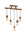 Milagro JACK 5xE27 Oak Pendant Lamp MLP4358