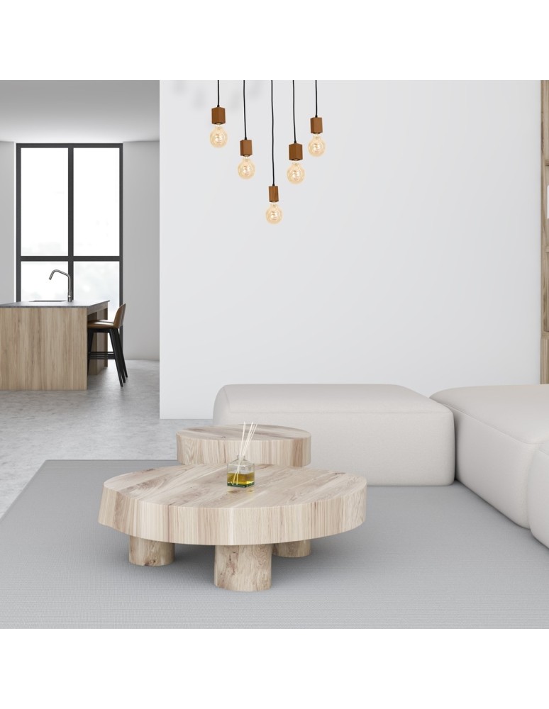 Boho pendant lamps - Milagro JACK 5xE27 Oak Pendant Lamp MLP4358 - product kolory-swiatla.pl 8