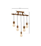Boho pendant lamps - Milagro JACK 5xE27 Oak Pendant Lamp MLP4358 - product 9