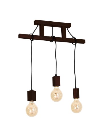 Milagro JACK 3xE27 Walnut Pendant Lamp MLP4360
