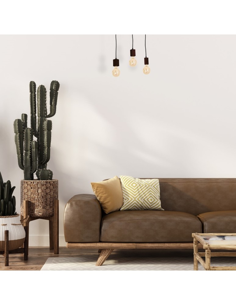 Boho pendant lamps - Milagro JACK 3xE27 Walnut Pendant Lamp MLP4360 - product kolory-swiatla.pl 6