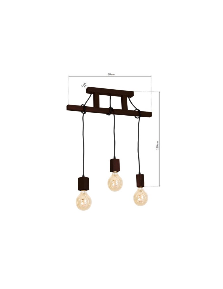 Boho pendant lamps - Milagro JACK 3xE27 Walnut Pendant Lamp MLP4360 - product kolory-swiatla.pl 9
