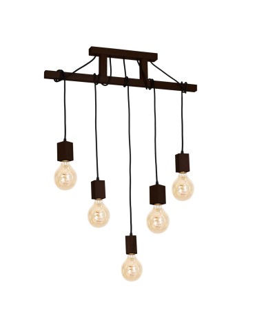 Milagro JACK 5xE27 Walnut Pendant Lamp MLP4361